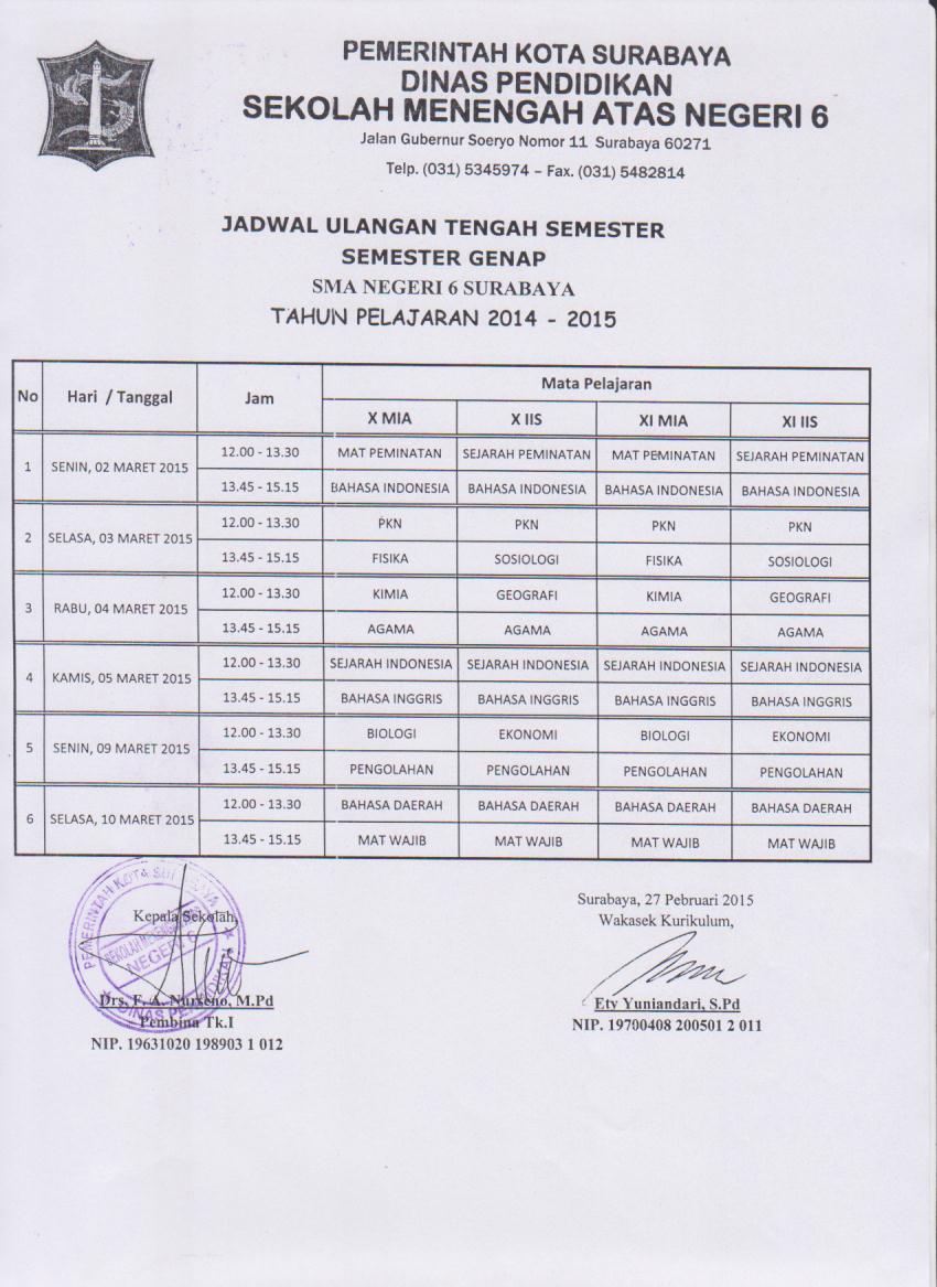 jadwal uts 